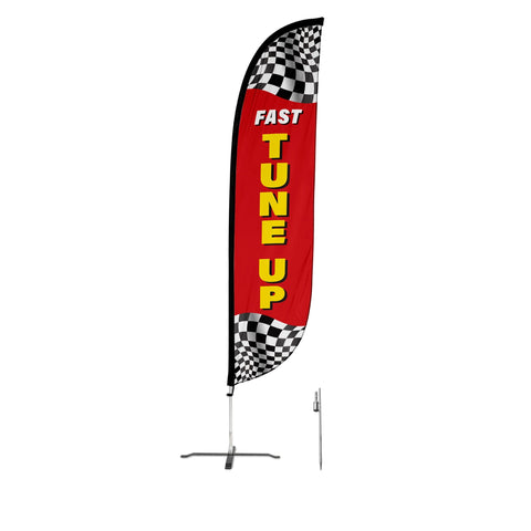 Fast Tune Up Feather Flag with Checkers