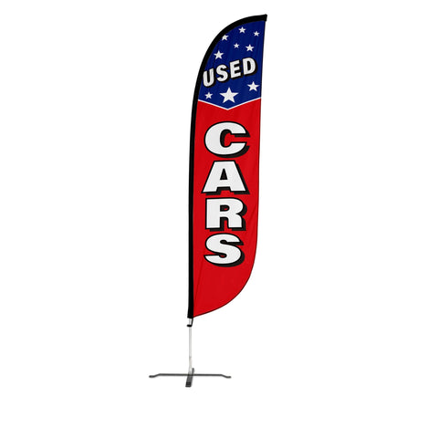 Used Cars Feather Flag with Stars