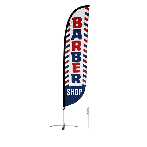 Barber Shop Feather Flag Red/White/Blue