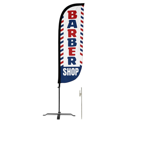 Barber Shop Feather Flag Red/White/Blue
