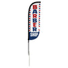 Image of Barber Shop Feather Flag Red/White/Blue