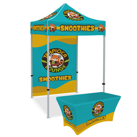 Custom Canopy Tent with Back Wall & Table Cover