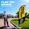 Image of 8ft New Tires Feather Flag