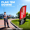 Image of 8ft New Tires Feather Flag