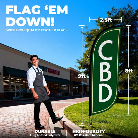 8ft CBD Feather Flag