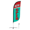Image of 8ft Vintage Now Open Feather Flag