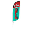 Image of 8ft Vintage Now Open Feather Flag