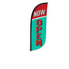 Image of 8ft Vintage Now Open Feather Flag