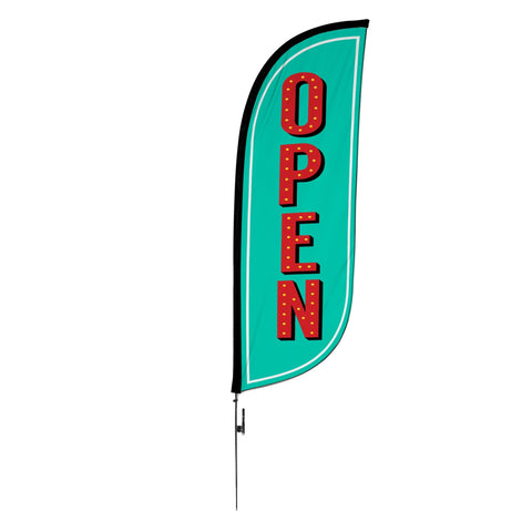 8ft Vintage Open Feather Flag
