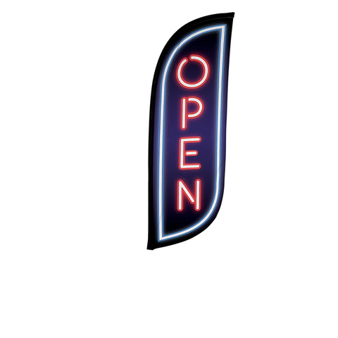 8ft Neon Open Feather Flag