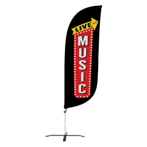 8ft Vintage Live Music Feather Flag