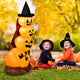 7 Feet Halloween Inflatable Pumpkin Combo with Witch's Hat and LED Lights by Costway