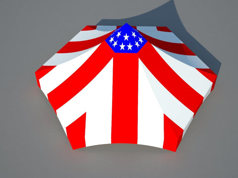 30' x 30' High Peak Frame Top Only - Red, White, and Blue
