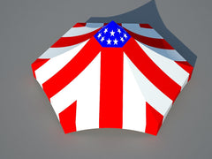 30' x 30' High Peak Frame Top Only - Red, White, and Blue