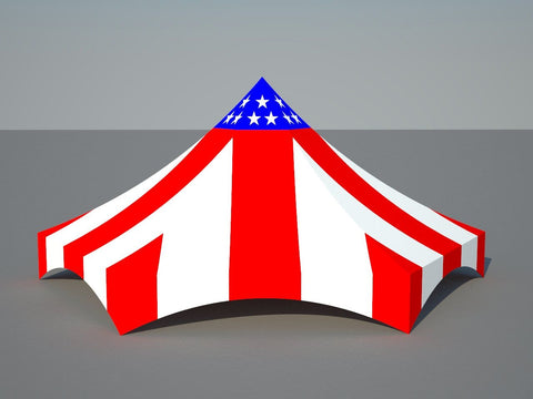 30' x 30' High Peak Frame Top Only - Red, White, and Blue
