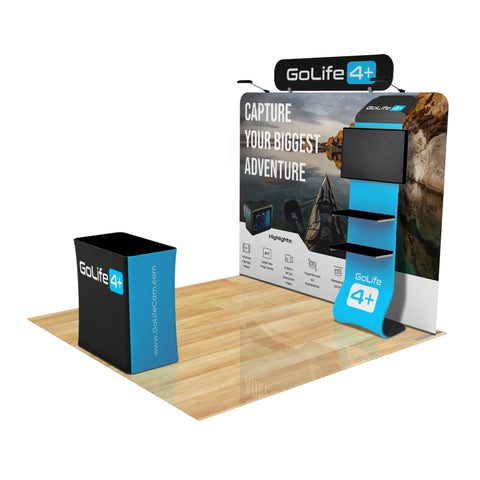 Trade Show Display with Waterfall Shelving