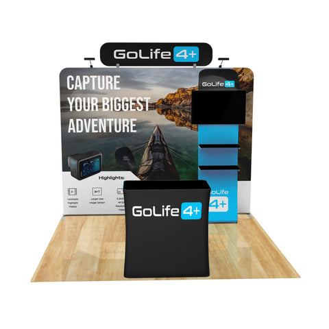 Trade Show Display with Waterfall Shelving