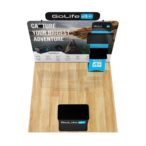 Trade Show Display with Waterfall Shelving