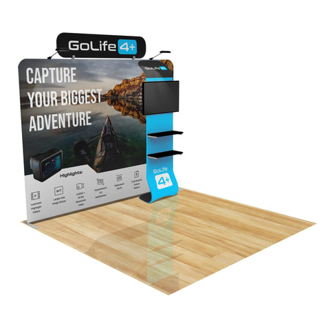 Trade Show Display with Waterfall Shelving