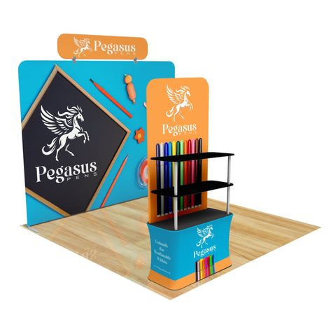 Trade Show Display with Back Wall Shelving
