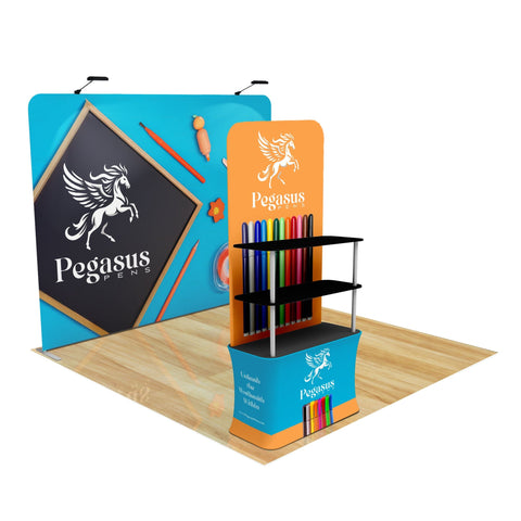 Trade Show Display with Back Wall Shelving