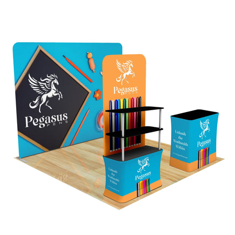 Trade Show Display with Back Wall Shelving