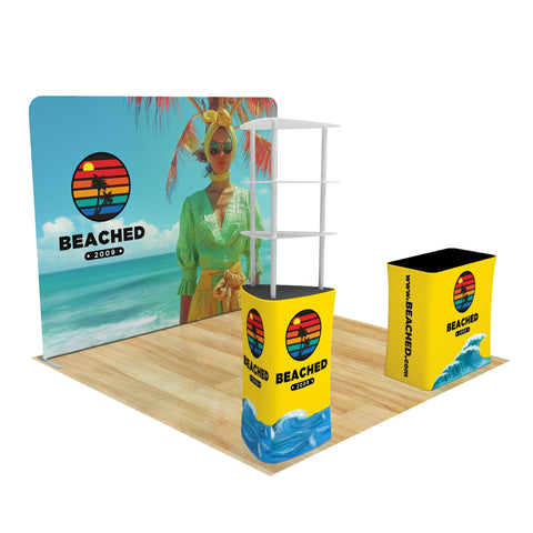 Trade Show Display with Triangle Shelving