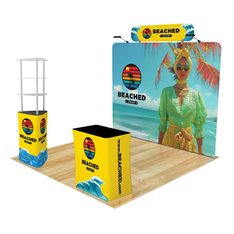 Trade Show Display with Triangle Shelving