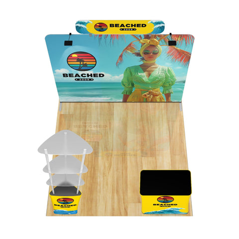 Trade Show Display with Triangle Shelving