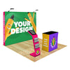 Image of Custom 10ft Straight Pop Up Trade Show Display with Media Stand