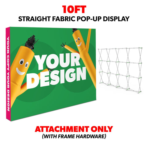 Custom 10ft Straight Pop Up Trade Show Display with Media Stand