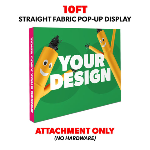 Custom 10ft Straight Pop Up Trade Show Display with Media Stand
