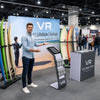 Image of Custom 10ft Straight Pop Up Trade Show Display with Media Stand