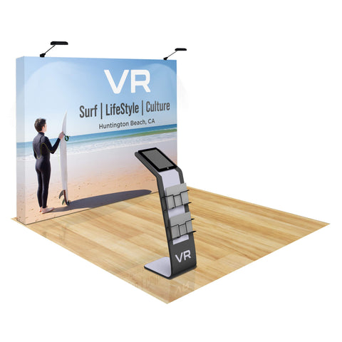 Straight Pop Up Trade Show Display with Media Stand