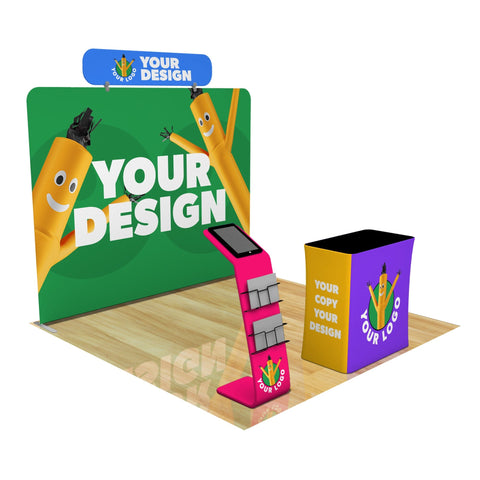 Custom 10ft Trade Show Booth with Media Stand