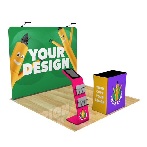 Custom 10ft Trade Show Booth with Media Stand