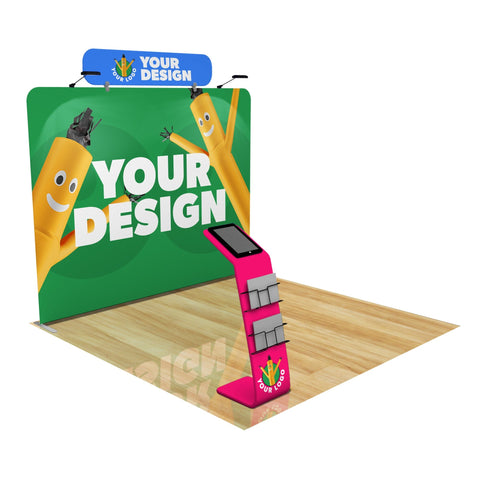 Custom 10ft Trade Show Booth with Media Stand