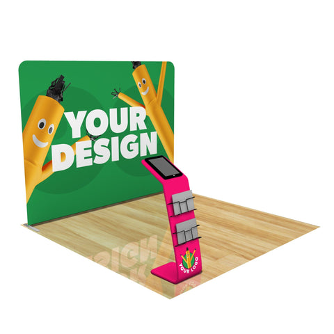 Custom 10ft Trade Show Booth with Media Stand