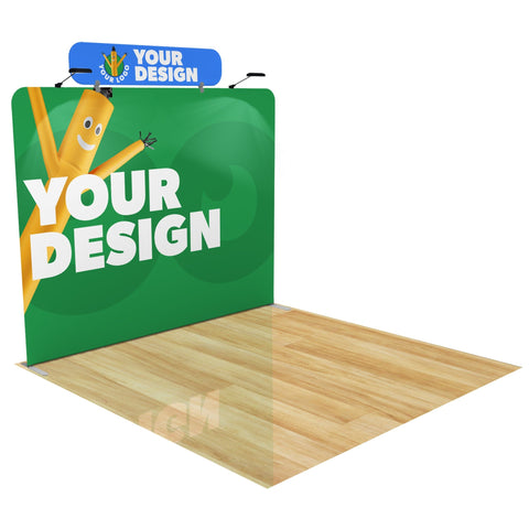 Custom 10ft Trade Show Display with Waterfall Shelving