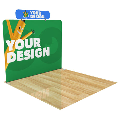 Custom 10ft Trade Show Display with Waterfall Shelving