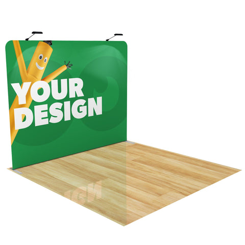 Custom 10ft Trade Show Display with Waterfall Shelving