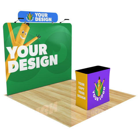 Custom 10ft Trade Show Display with Waterfall Shelving