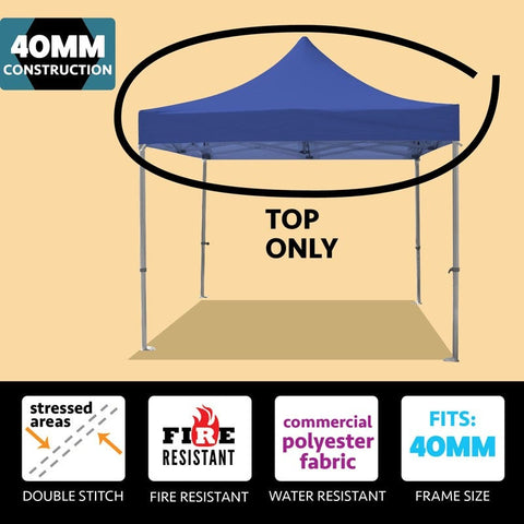 10' x 10' Oxford 40mm Speedy Tent Top - Blue