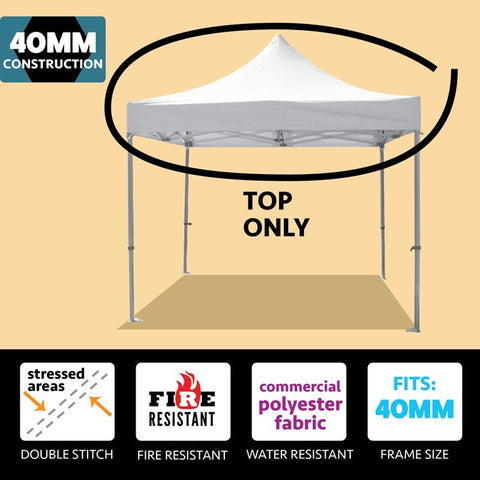 10' x 10' Oxford 40mm Speedy Tent Top - White