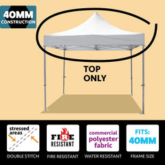 10' x 10' Oxford 40mm Speedy Tent Top - White