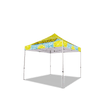 Image of Custom Canopy Tent with Full Back, Half Side Walls, Feather Flags & Table Cover