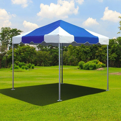 10x10 Premium Blue West Coast Frame Tent set up on grass