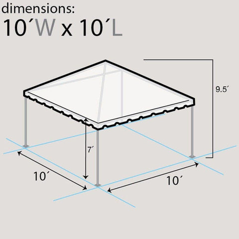 10' x 10' Premium West Coast Frame Party Tent - Black Canopy Tent for Events