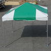 Image of 10x10 green Premium frame tent set up on asphalt