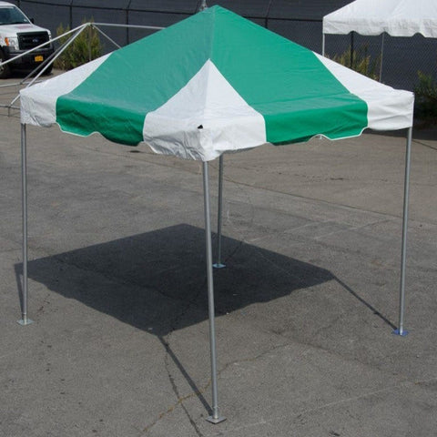 10x10 green Premium frame tent set up on blacktop
